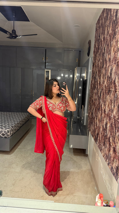 Dil Aagya saree 2.0 Red