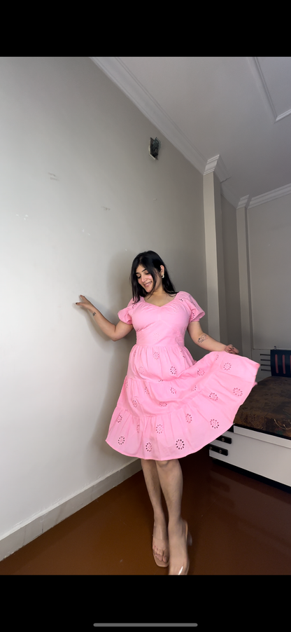 Pink schiffli dress