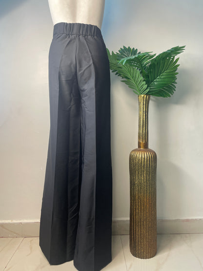 Black wide leg pants(rle051)