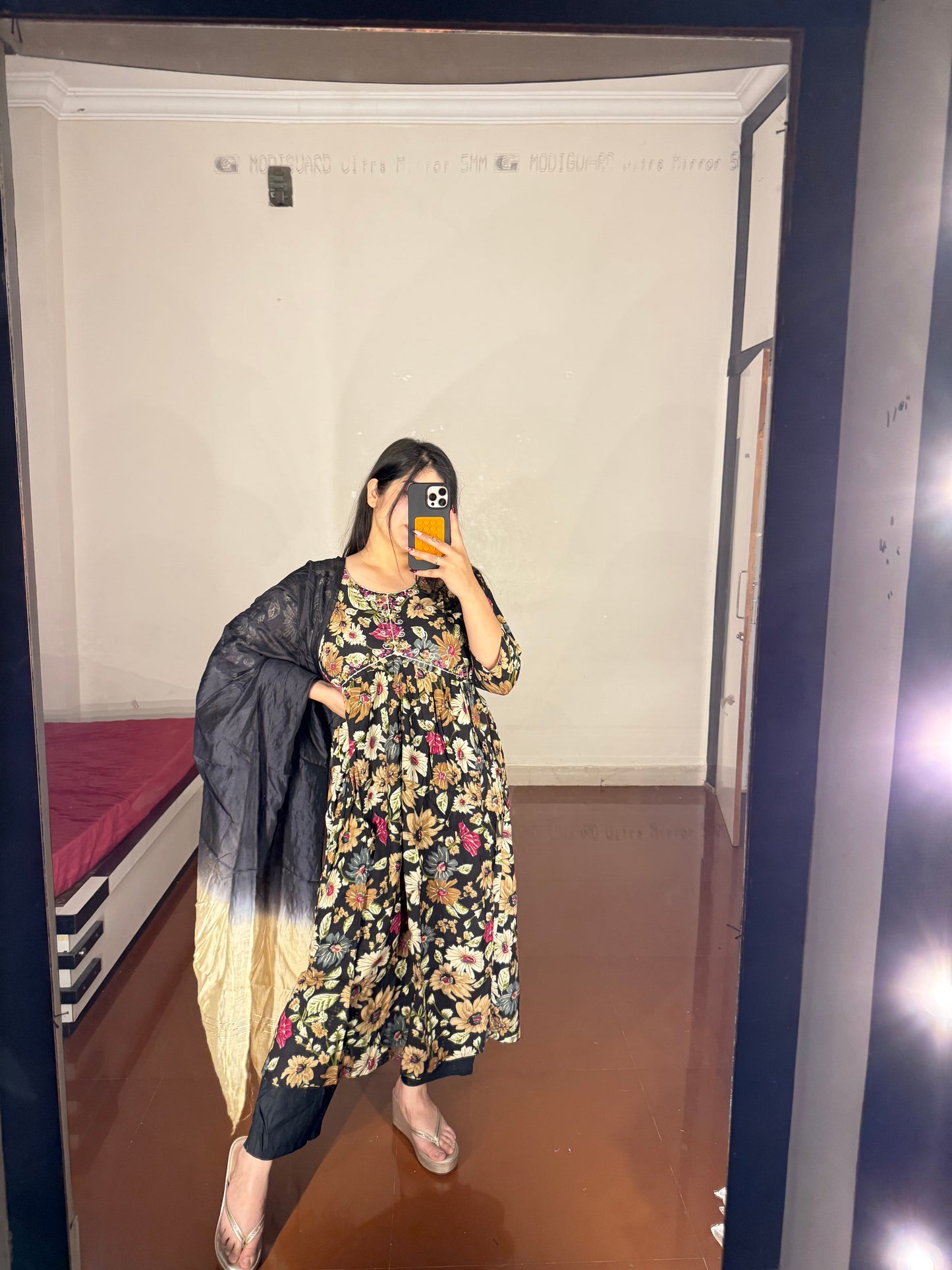 Muslin anarkali suit