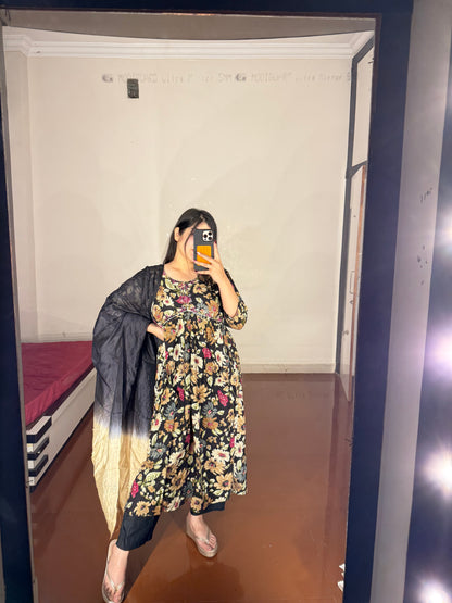 Muslin anarkali suit