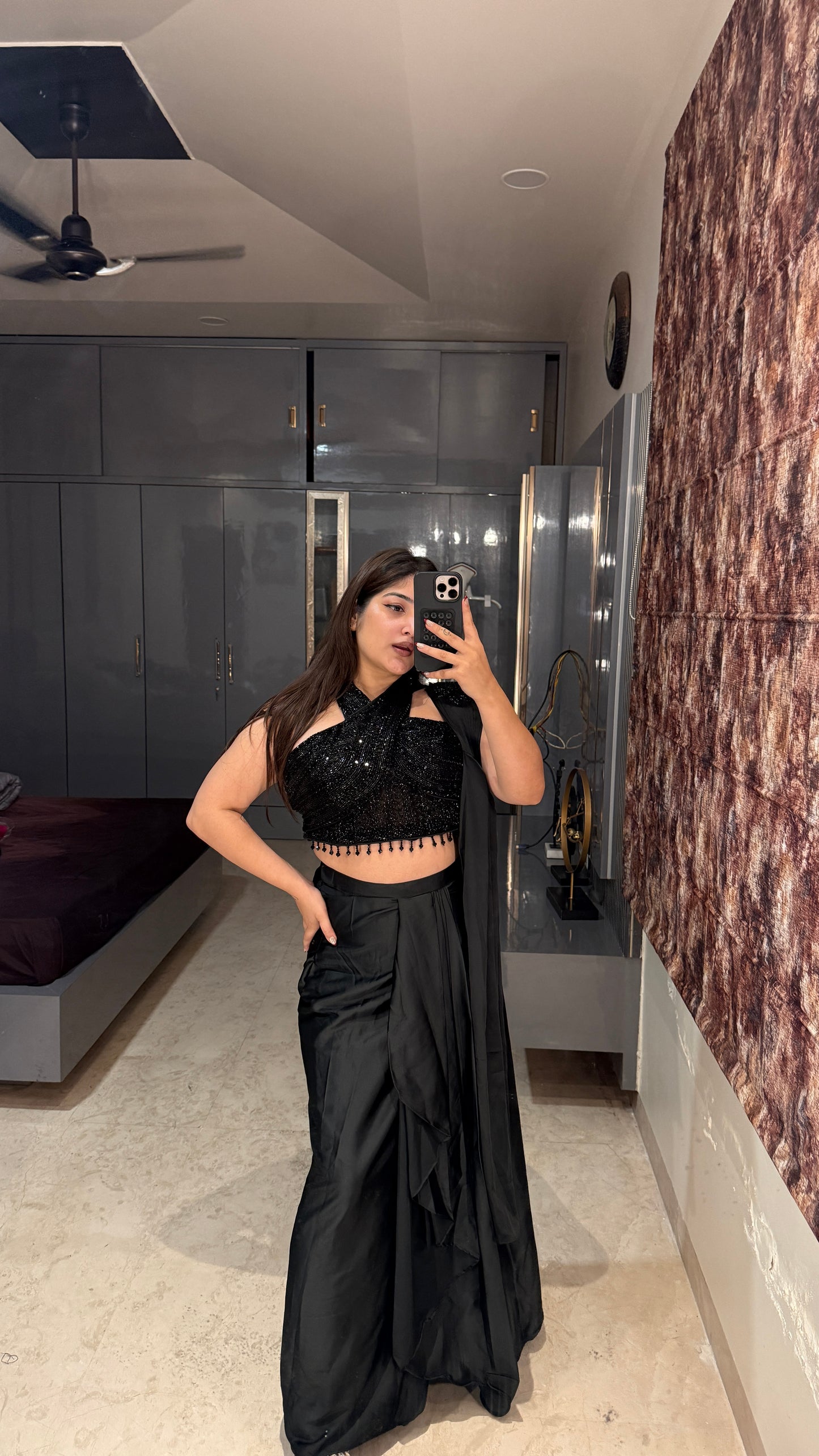 Halter neck saree