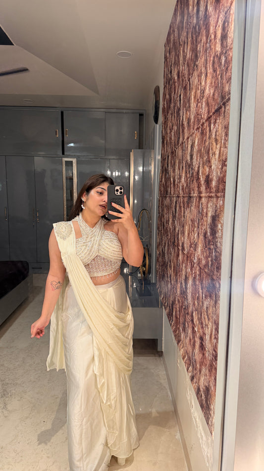 Halter neck saree