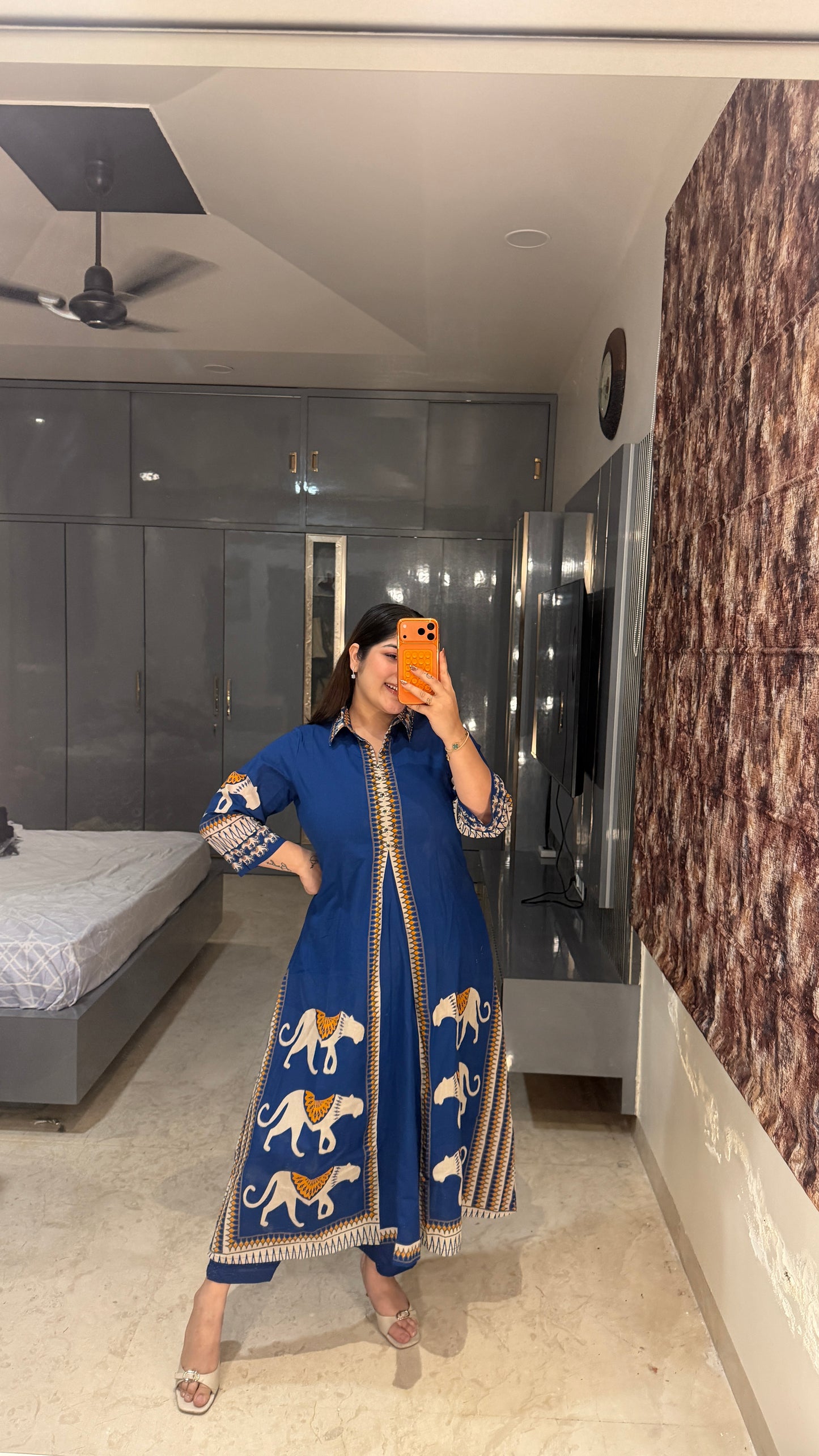 Camel kurta set