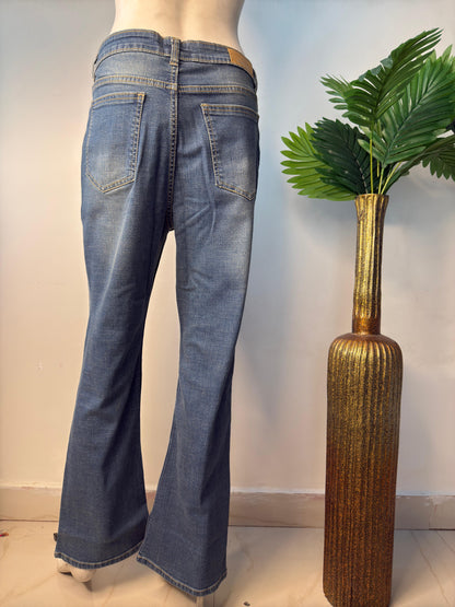 Blue bootcut jeans 986 color tint