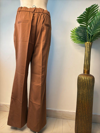 Brown bellbottom pant Rte038