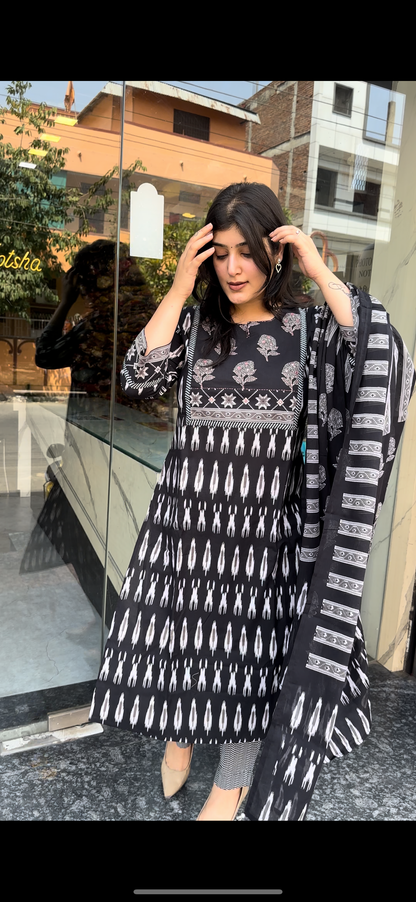 Black Kurti set with dupatta