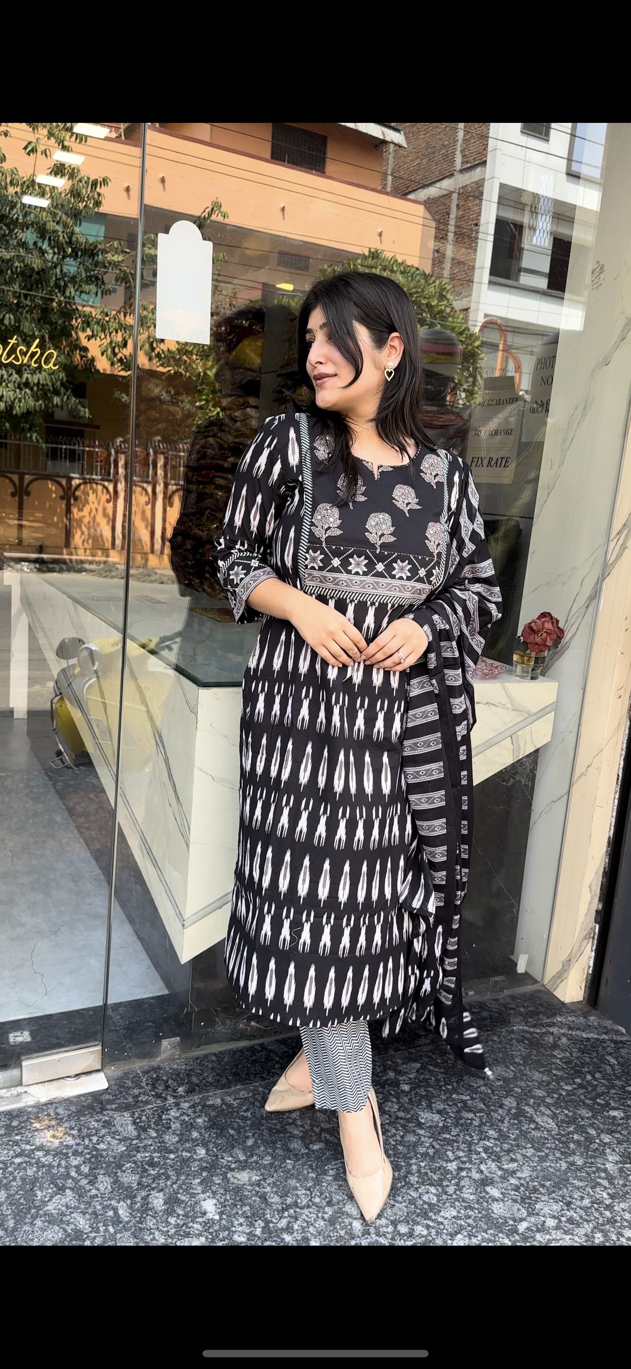 Black Kurti set with dupatta