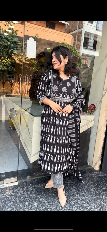 Black Kurti set with dupatta