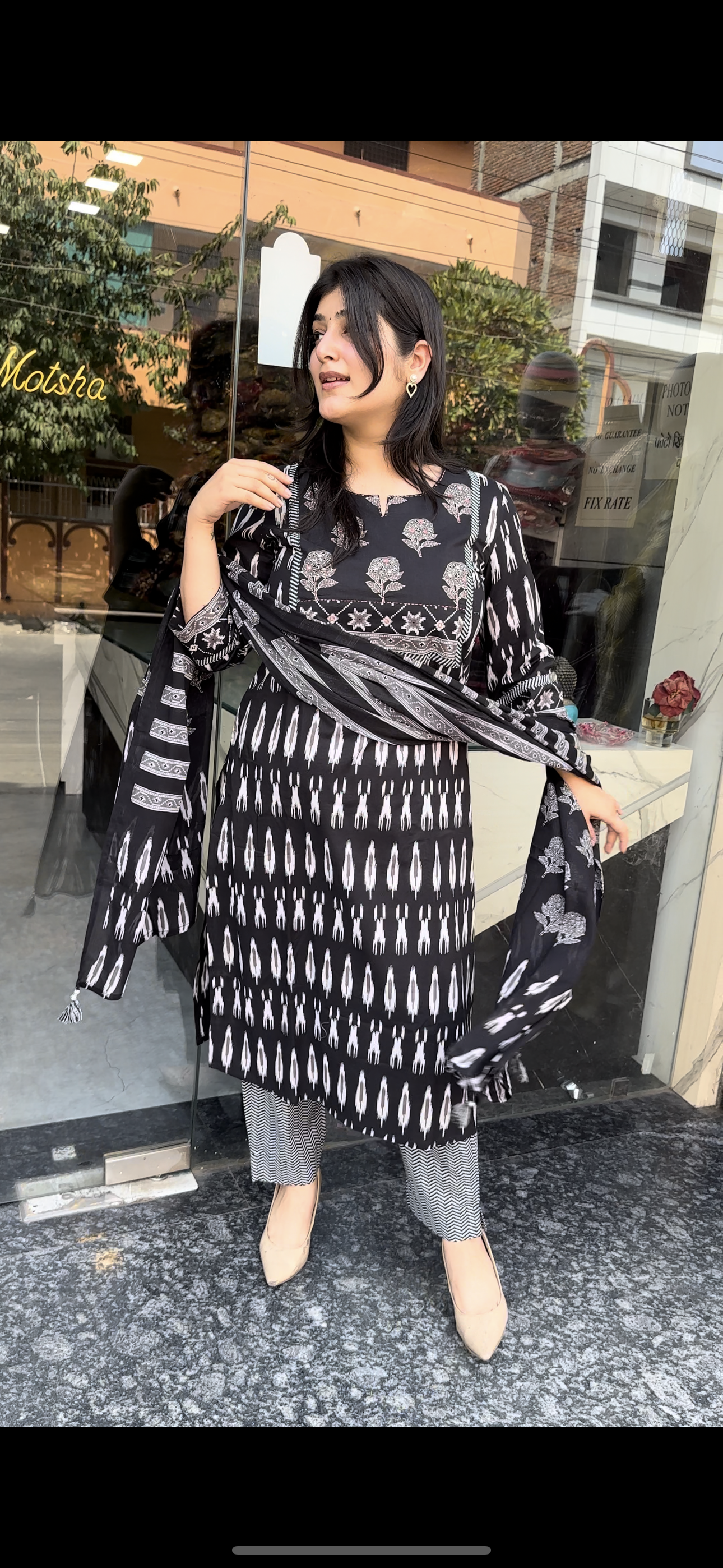 Black Kurti set with dupatta