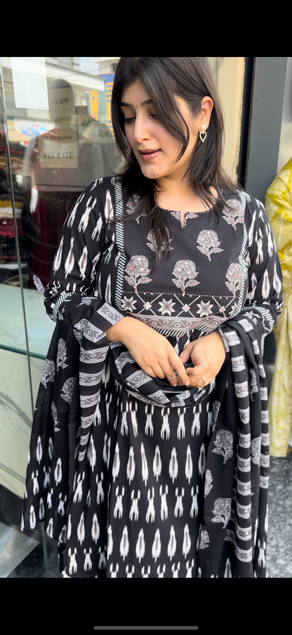 Black Kurti set with dupatta