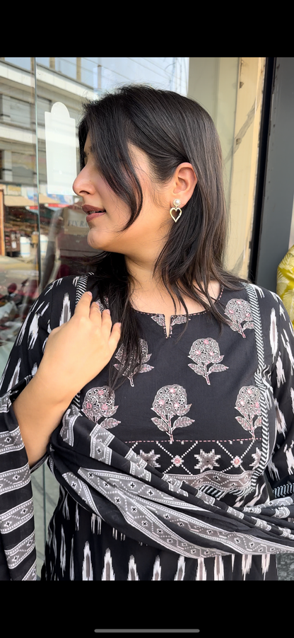 Black Kurti set with dupatta