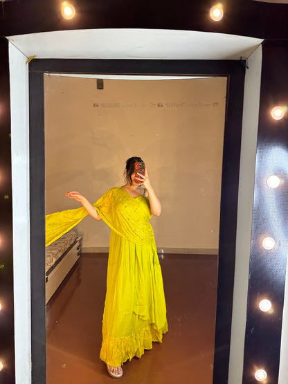 Single Shoulder Gown