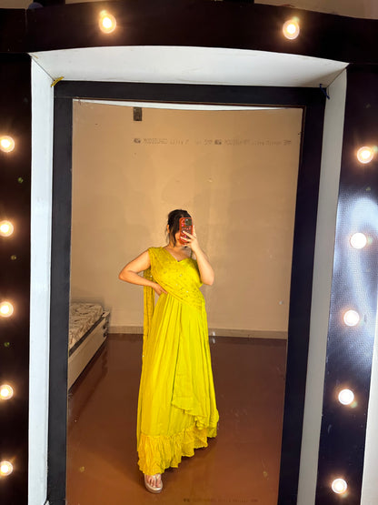 Single Shoulder Gown