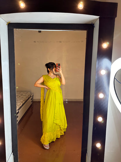 Single Shoulder Gown