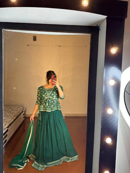 Green Bandej Lehengas