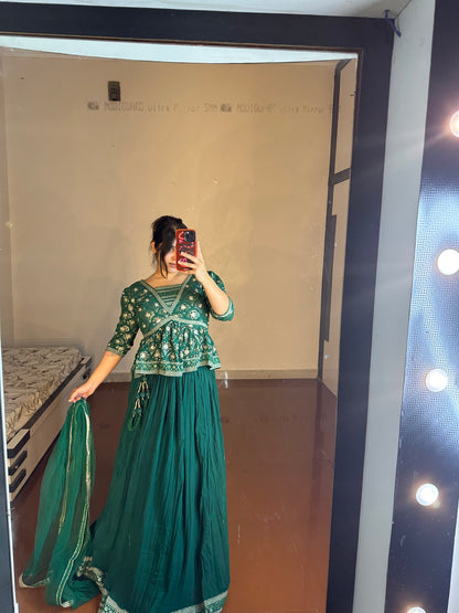 Green Bandej Lehengas