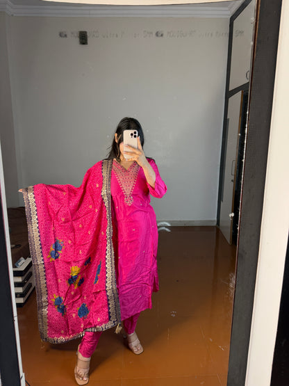 Pink suit with dupatta