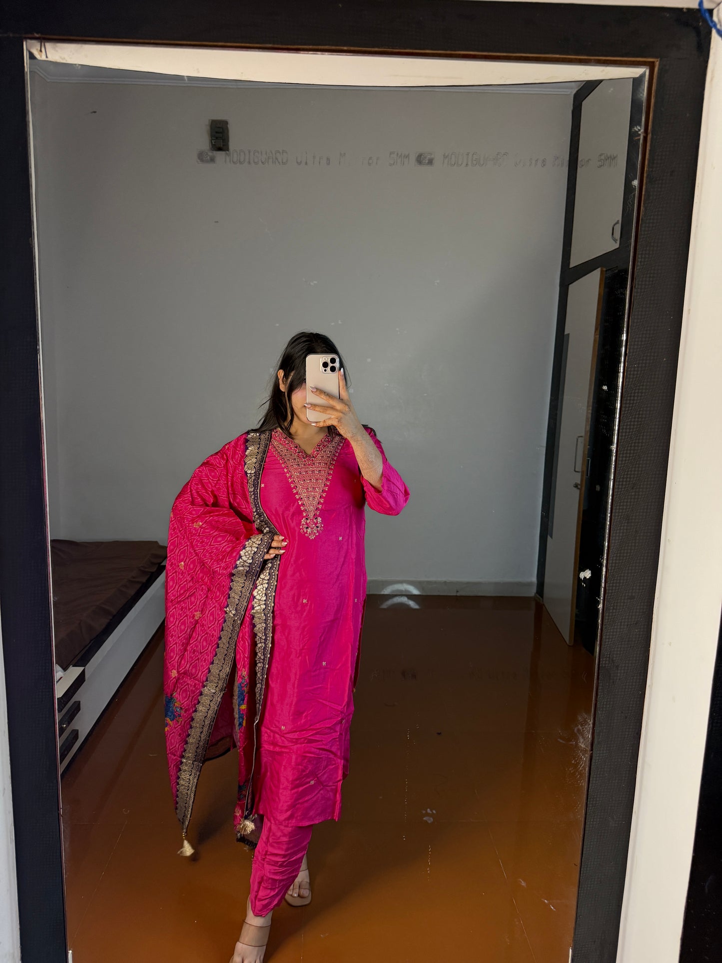 Pink suit with dupatta