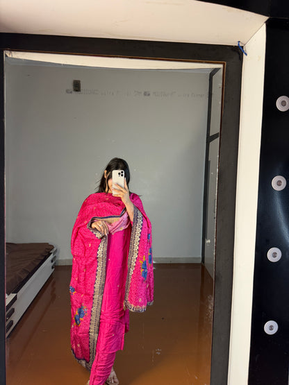Pink suit with dupatta