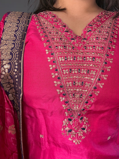 Pink suit with dupatta