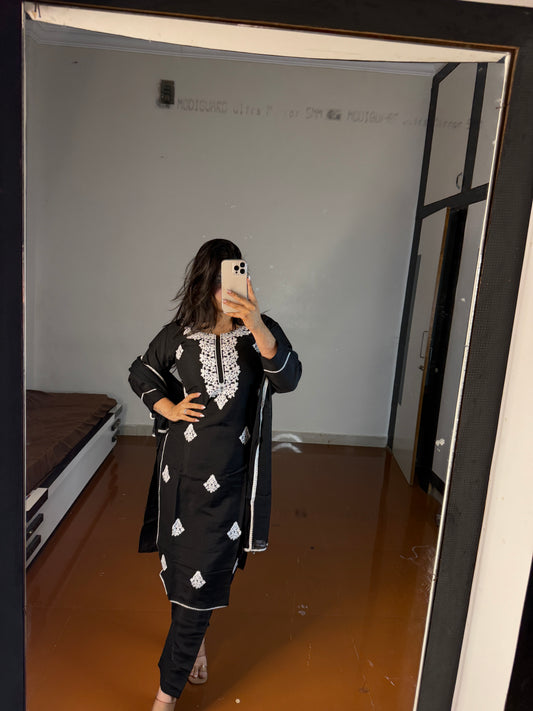 Black suit with dupatta