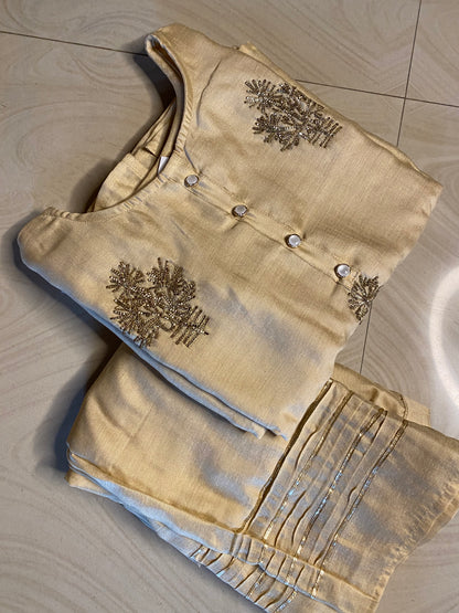 Silk Cream Kurti set