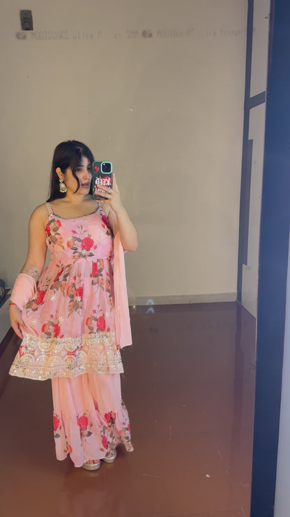 Peplum set with sharara