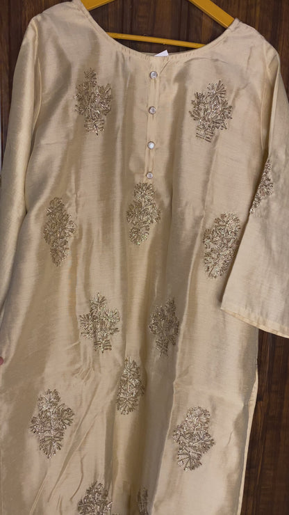 Silk Cream Kurti set