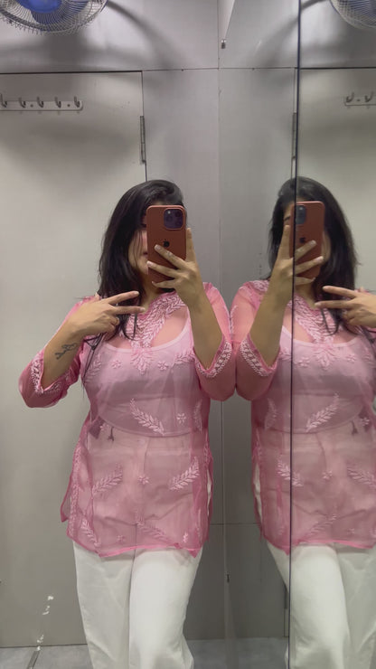 Organza short kurti without inner