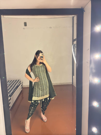 Green punjabi suit