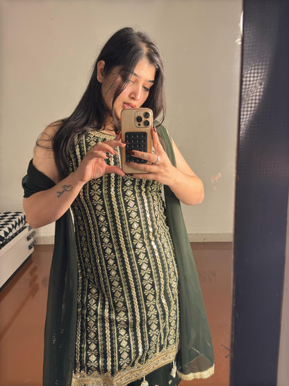 Green punjabi suit