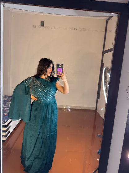 Designer green gown