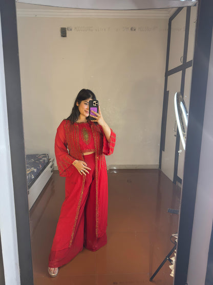 Plazzo set with jacket